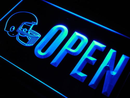 OPEN Helmet Sport Shop Display Neon Light Sign